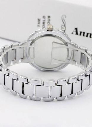 Жіночі наручні годинники з камінням срібло5 фото