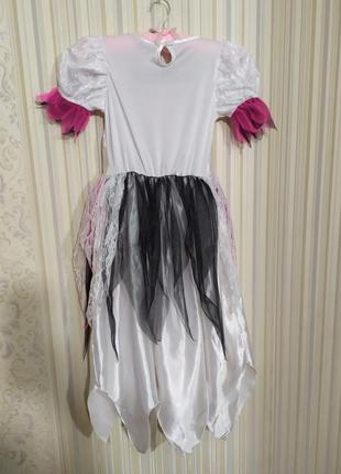 Карнавальное платье невеста зомби мертвая красавица на верёвоне хеллоуин хелловин костюм4 фото