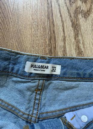 Женские синие джинсовые шорты pull and bear 250 грн2 фото