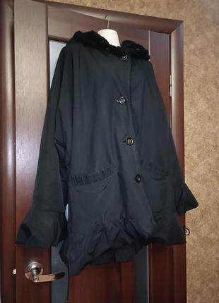 Куртка пальто теплая женская ay-sel турция размер 52 56 58