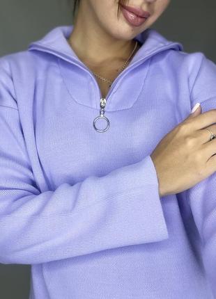 Женский пуловер фиолетовый10 фото