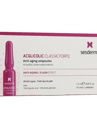 Ампули з гліколевою кислотою проти старіння sesderma laboratories acglicolic classic forte anti-aging ampoules1 фото