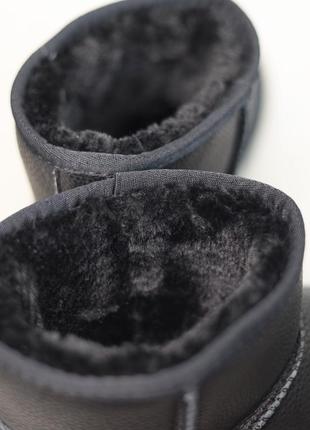 Трендовые черные женские угги на толстой/высокой подошве, замшевые/замша-женская обувь на зиму 2023-20244 фото