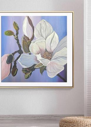 Интерьерная картина "магнолия". размер 50*60 холст. акрил. ручная работа. не...