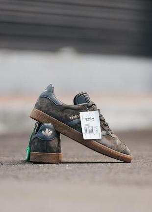 Стильные кроссовки adidas gazelle “brown”7 фото