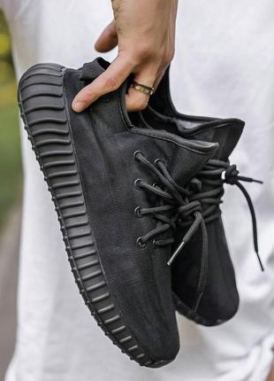 Мужские кроссовки adidas yeezy 350 mono black (адидас изи буст 350 )5 фото