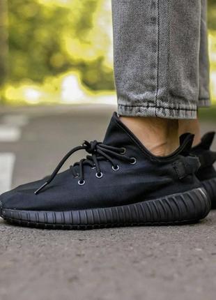 Мужские кроссовки adidas yeezy 350 mono black (адидас изи буст 350 )