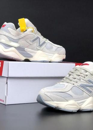 Кросівки жіночі зимові сірі new balance 9060 grey / кросівки жіночі new balance 9060 mindful grey, нью баланс 9060 замшеві