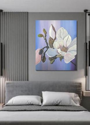 Интерьерная картина "магнолия". размер 50*60 холст. акрил. ручная работа. не...
