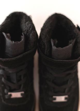 Nike air force кроссовки женские черные замша замшевые зимние с мехом топ качество зима ботинки сапоги высокие теплые найк форс5 фото
