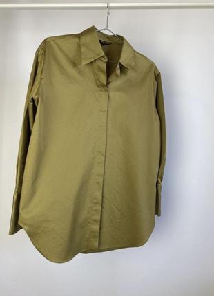 Сорочка блузка оливкова massimo dutti6 фото