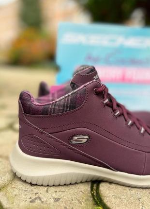 Невагомі комфортні демісезонні шкіряні хайтопи skechers /сша/9 фото