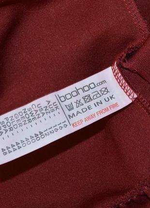 Брендовый бордовый  тонкий пиджак жакет блейзер накидка boohoo великобритания рукав волан5 фото