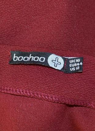 Брендовый бордовый  тонкий пиджак жакет блейзер накидка boohoo великобритания рукав волан4 фото