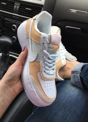 Женские кроссовки nike air force "jester light bone"5 фото