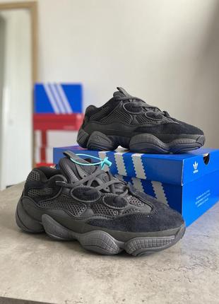 Стильные кроссовки adidas yeezy 500 soft vision (black)