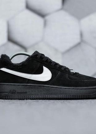 Зимові кросівки nike air force winter black (на хутрі)