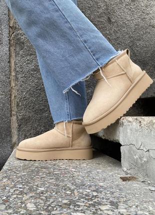 Уггі ugg classic ultra mini platform beige