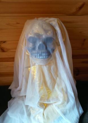 Маска скелет призрака на хеллоуин1 фото