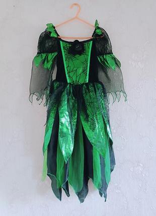 Карнавальное платье ведьмы на хеллоуин 7-8 лет рост 128 см tesco