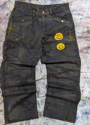 Vintage custom cargo pants kapital japan military camo винтаж брюки брюки карго камо кастом смайл smiley