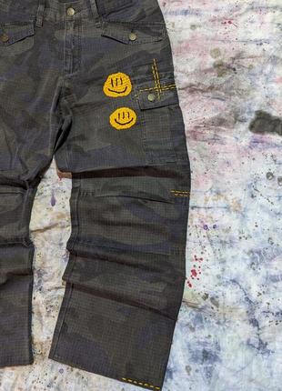 Vintage custom cargo pants kapital japan military camo винтаж брюки брюки карго камо кастом смайл smiley3 фото