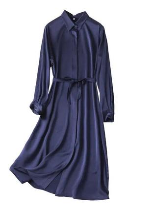 Платье 👗 рубашка длинное стильное элегантное нарядное классное модное с поясом и разрезами по бокам1 фото