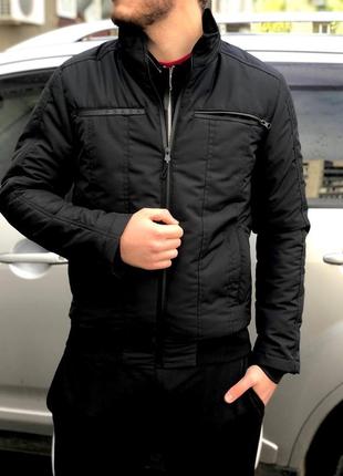 Куртка-бомбер чёрный1 фото