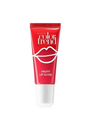 Блиск для губ avon color trend fruity lip gloss фруктовий, полуниця, 10 мл1 фото