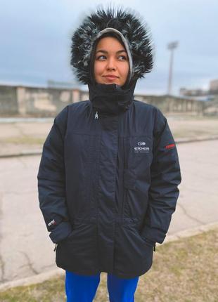 Куртка вітровка пуховик eider 2 в 1 жіноча чорна