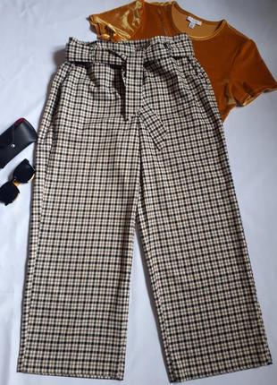 Кюлоты демисезонные принт " гусиная лапка" canda premium (размер 40-42)