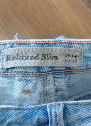 Стильные батальные рваные джинсы,высокая посадка стрейчевые необработанный низ4 фото