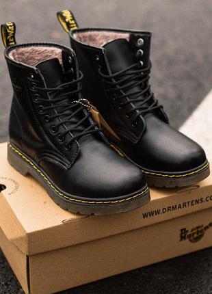 Зимние кожанные ботинки dr martens (на меху)1 фото