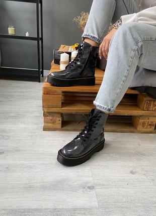 Кожаные ботинки dr.martens galaxy (premium) з замком (доктор мартинс) демисезон10 фото