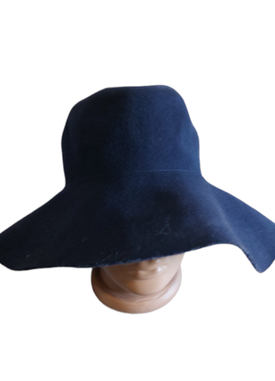 Шерстяная синяя шляпа с широкими полями англия