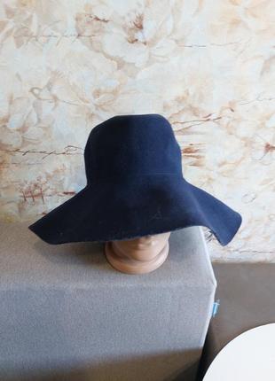 Шерстяная синяя шляпа с широкими полями англия3 фото