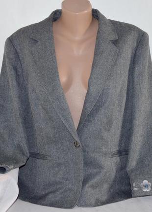 Брендовый серый пиджак жакет с карманами next вышивка паетки бисер большой размер2 фото
