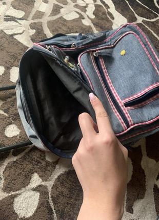 Рюкзак чемодан на колесах джинсовый девчачий портфель для девочки брендовый zara5 фото