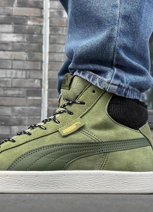 Кроссовки puma mid corduroy olive fur ❄️ кроссовки зимние кеды8 фото