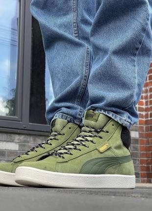 Кроссовки puma mid corduroy olive fur ❄️ кроссовки зимние кеды4 фото