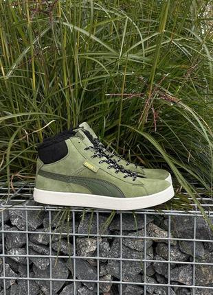 Кроссовки puma mid corduroy olive fur ❄️ кроссовки зимние кеды9 фото