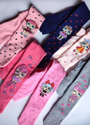 Детские колготы с принтом кукла лол , колготы демисезонные