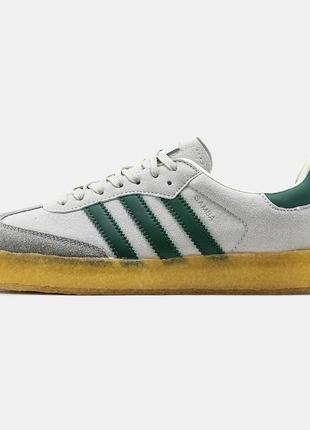 Кросівки adidas samba white green / адідас самба