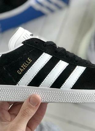 Стильні кросівки adidas gazelle black / адідас газелі чорні1 фото