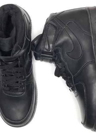 Зимние женские кроссовки nike air force 1 winter black (мех) 36-40-413 фото