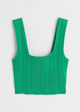 Топ зелений майка в рубчик від h&m xl