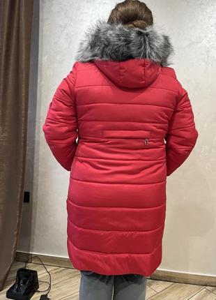 Зимняя женская куртка на синтепоне, с мехом, 50 размер3 фото
