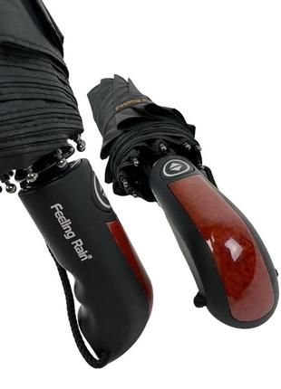 Мужской зонт-автомат от feeling rain на 10 спиц с прямой ручкой, антиветер, черный fr 0458-18 фото