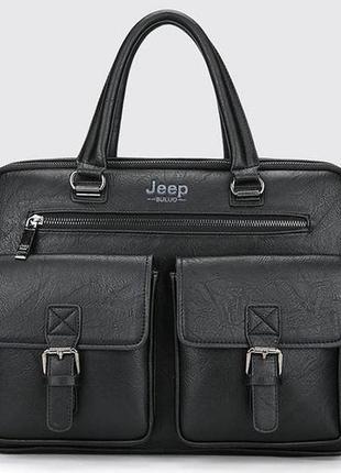 Мужской деловой портфель для документов jeep формат а4, сумка офисная для работы мужская