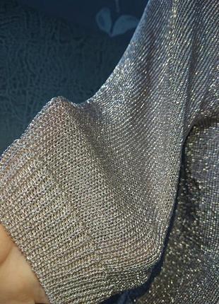 Красивая металлизированная кофта кофточка р.42/44 джемпер пуловер10 фото